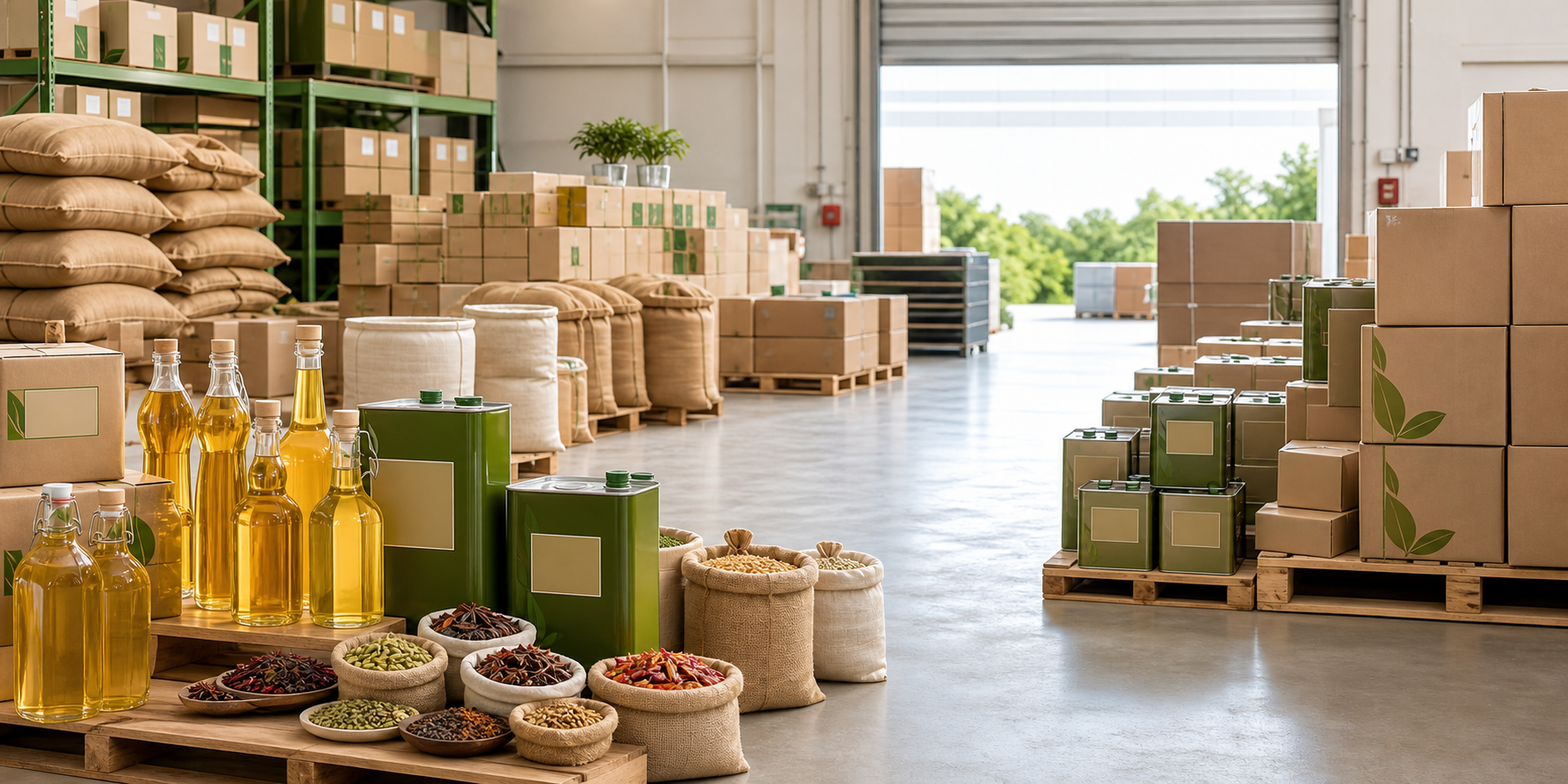 Organized logistics and dispatch area for food commodity supply